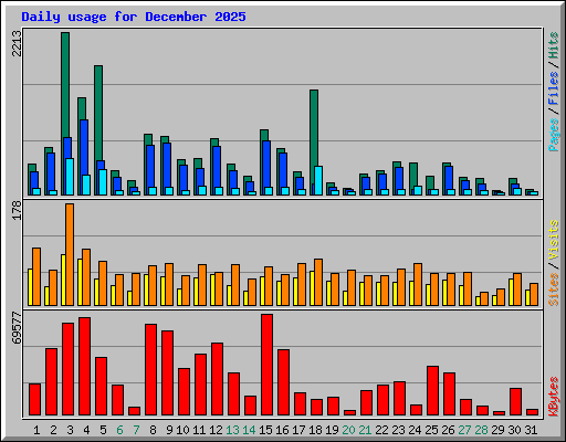 Daily usage for December 2025