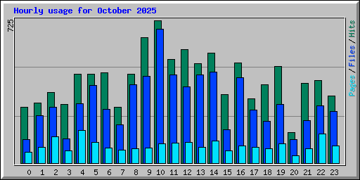 Hourly usage for October 2025