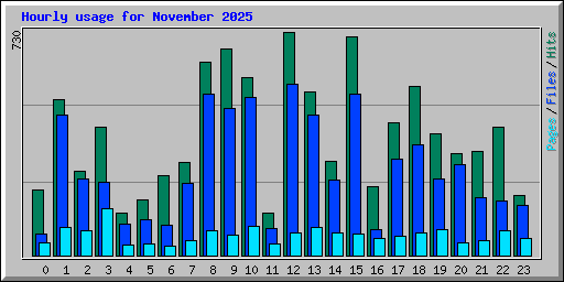 Hourly usage for November 2025