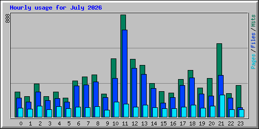Hourly usage for July 2026